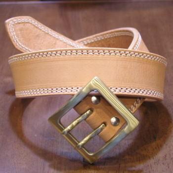 サムライジーンズ A105HS-極厚ステアハイドダブルステッチベルト