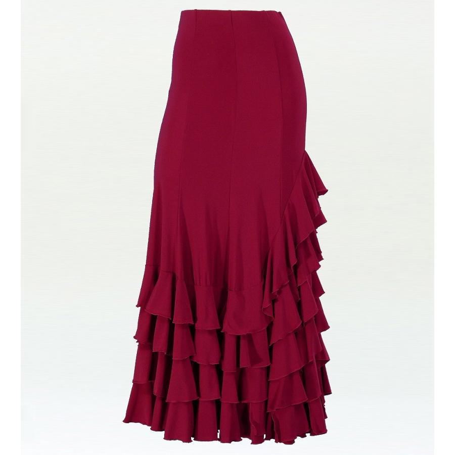 フラメンコ マーメード フリルファルダ スカート ワイン フリーサイズ