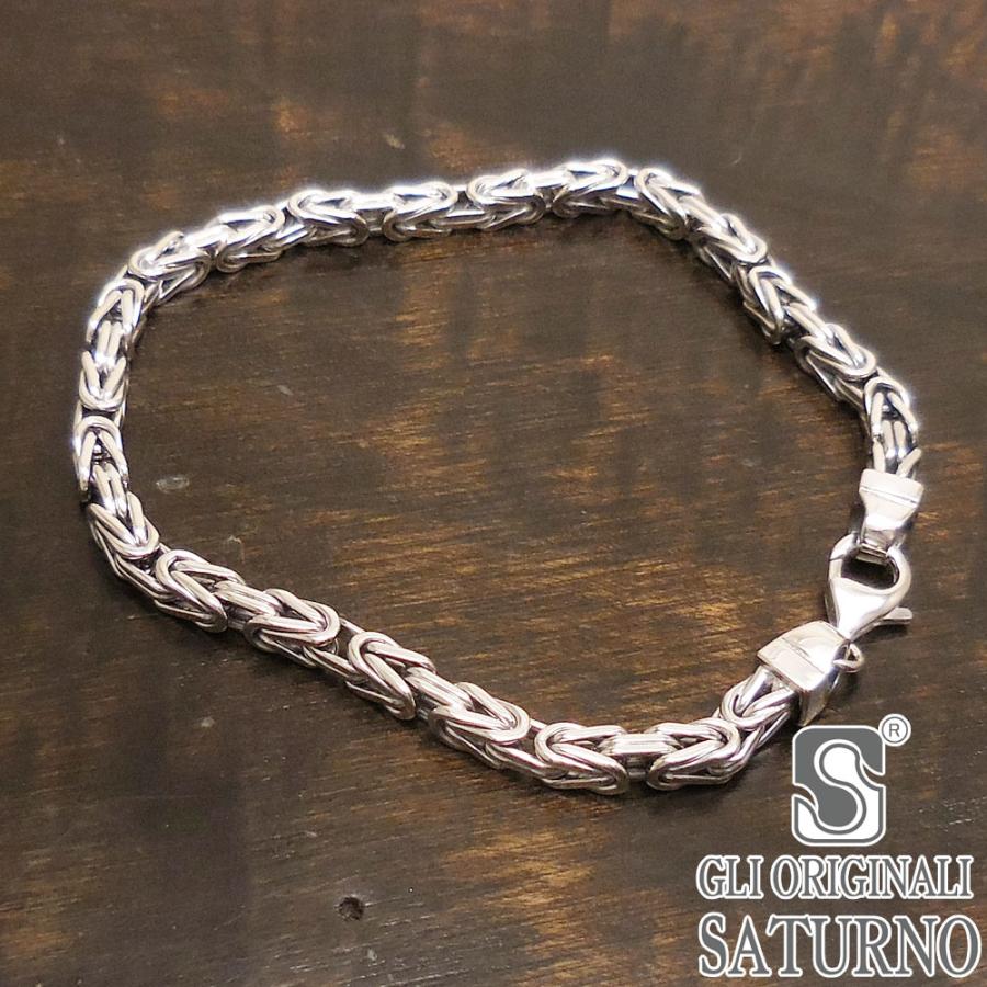 ブレスレット シルバー925 ビザンチンチェーンデザイン 4mm 21.5cm