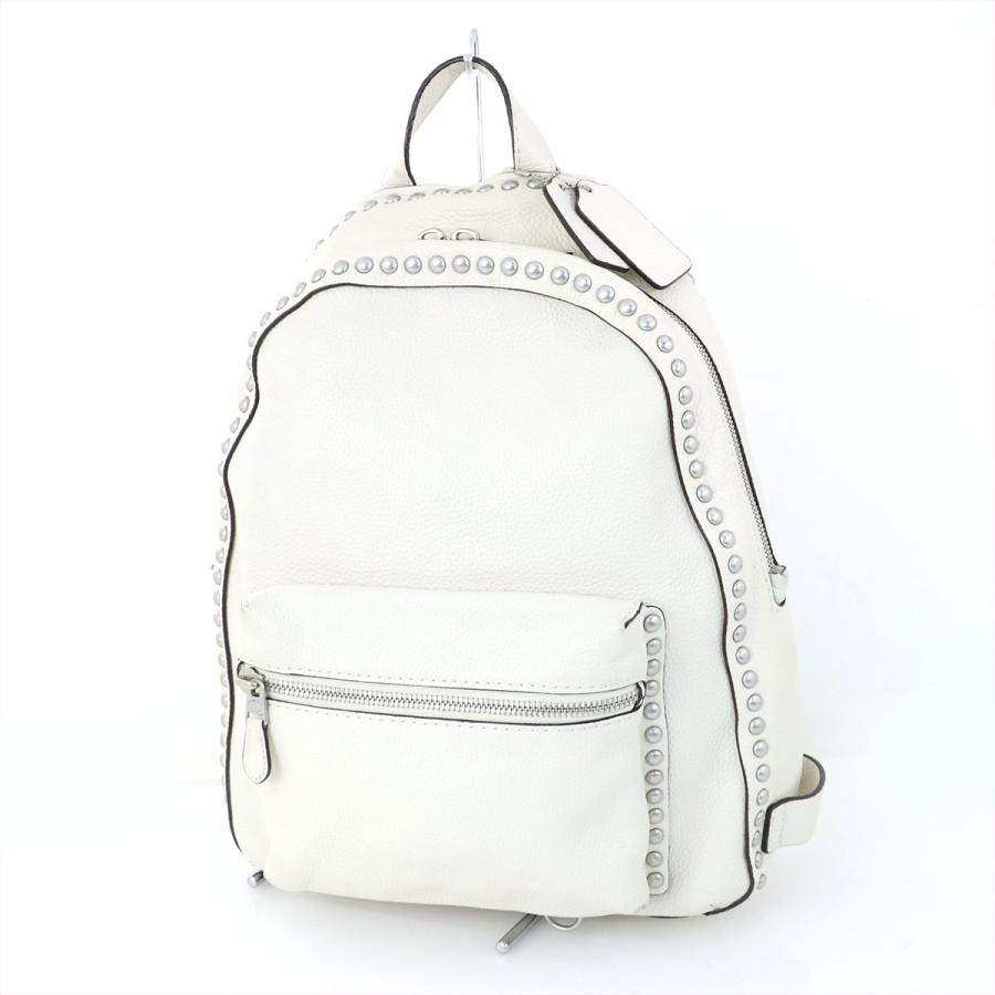 コーチ COACH ホワイト レザー リュック・デイパック 35827 スタッズ