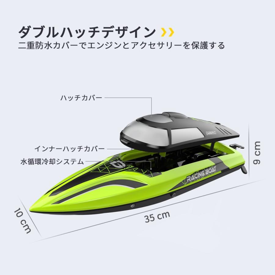 DEERC ラジコン ラジコンボート 船 ボート 高速 25km/h 子供 防水性