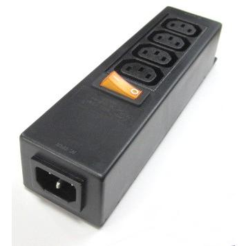 IEC電源タップ（C14→C13x4）+on/offスイッチ WS-045-0-4 : デンシ電気