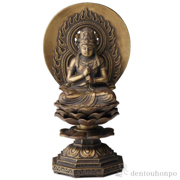 仏像 大日如来 選べる3色／古美金／古美青銅／古美茶 15cm ( 木札名