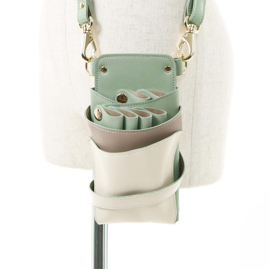 DEEDS シザーケース 美容師 シエーナ no.327 グリーンMIX 4〜6丁入