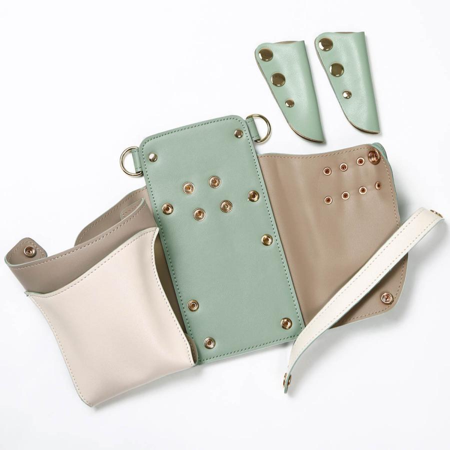 DEEDS シザーケース 美容師 シエーナ no.327 グリーンMIX 4〜6丁入