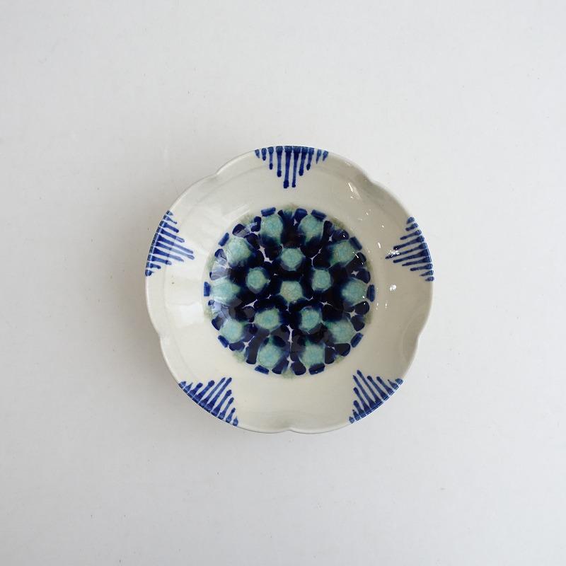 美品】陶器工房 壹 壹岐幸二 *染付花点紋 5寸鉢*小鉢お鉢和食器ボウル