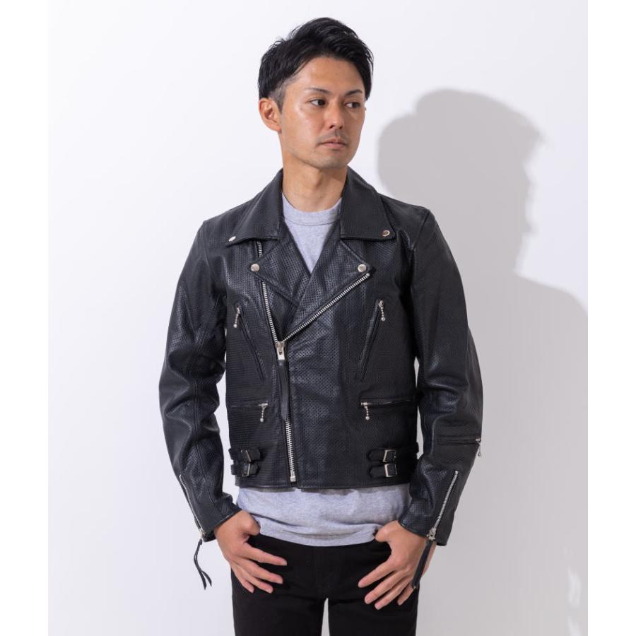 フリーダムレザー 革ジャン メンズ 本革 UKタイプダブルライダース