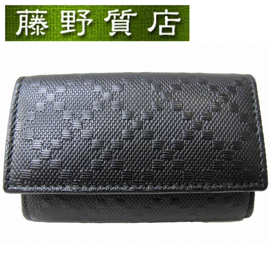 GG (新品）グッチ GUCCI ディアマンテ レザー 6連 キーケース 黒