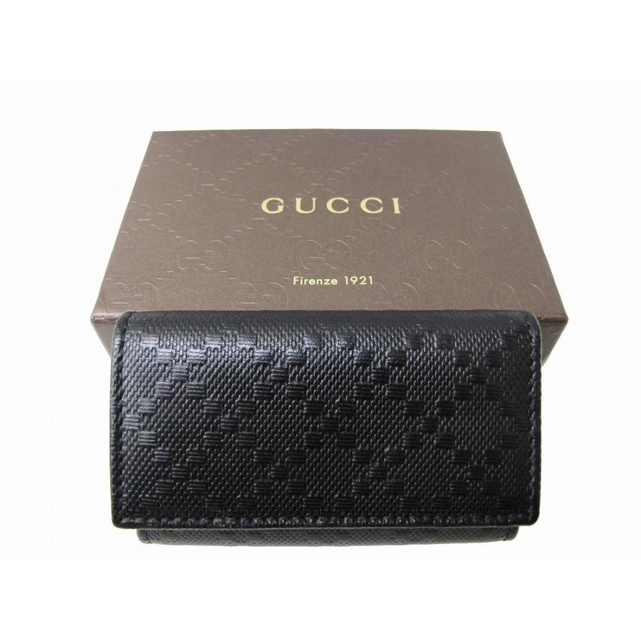 GG (新品）グッチ GUCCI ディアマンテ レザー 6連 キーケース 黒