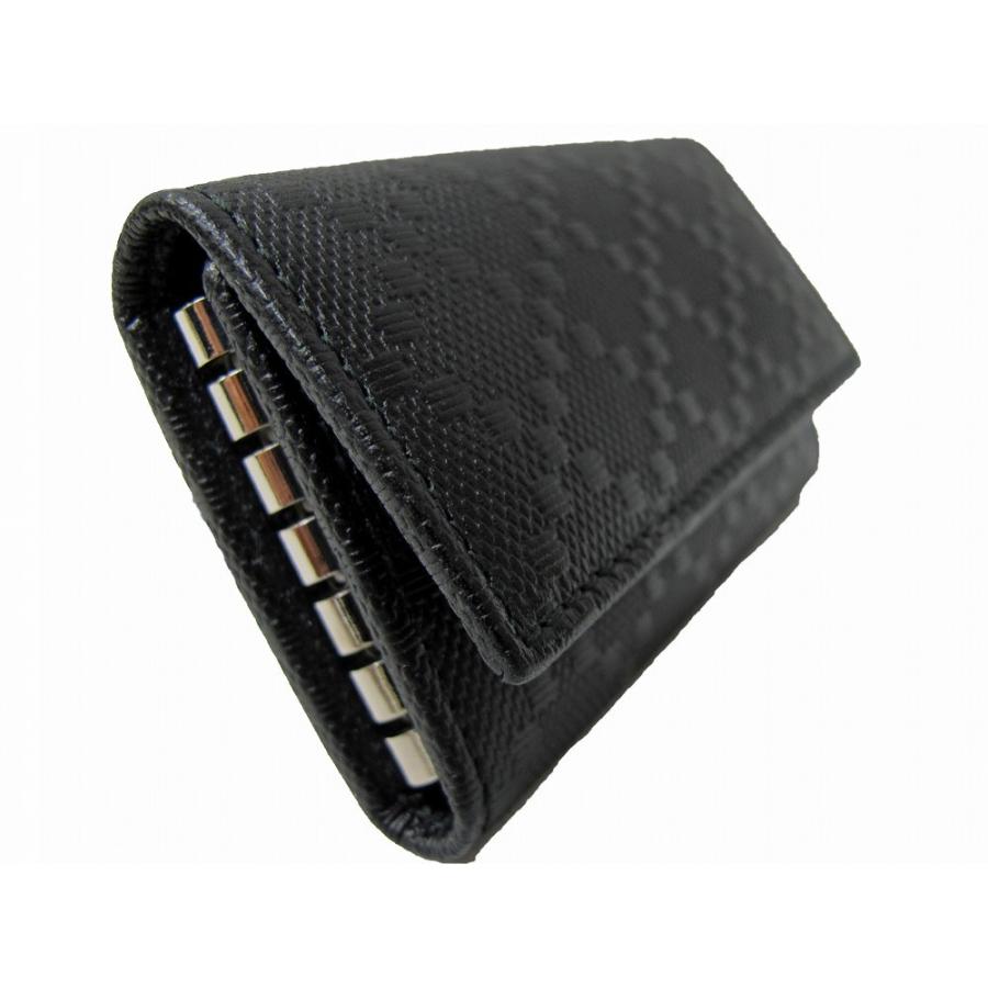 GG (新品）グッチ GUCCI ディアマンテ レザー 6連 キーケース 黒