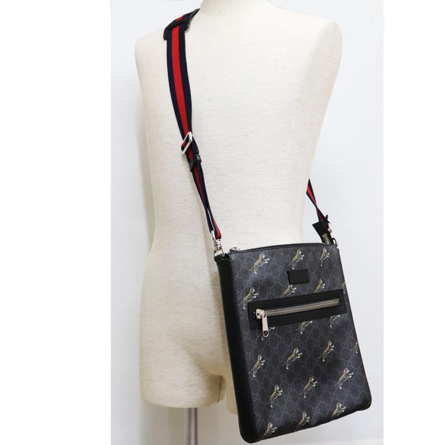 GG （美品）グッチ GUCCI 斜め掛け ショルダー バッグ GGスプリーム 黒