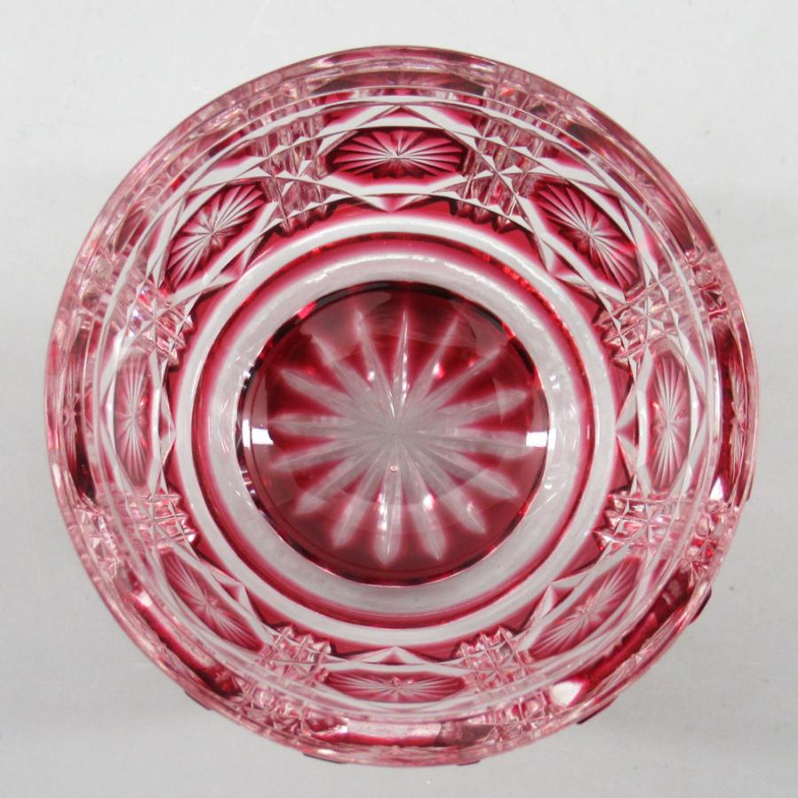 黒木国昭作 猪口 薩摩切子 ぐい呑み 青被せガラス 共箱付 江戸切子