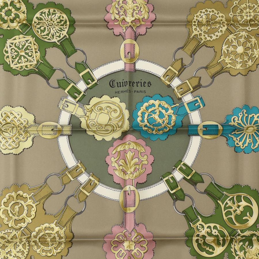 HERMES（エルメス） スカーフ カレ90 Cuivreries 銅細工 シルク100