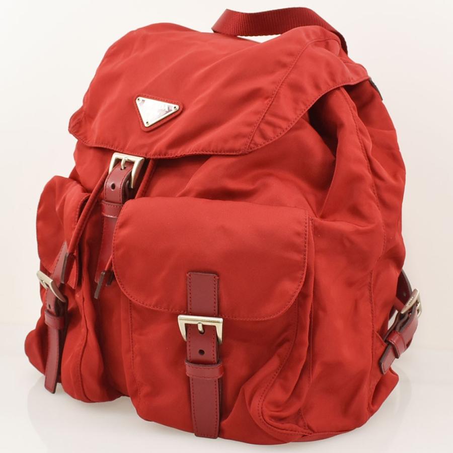 PRADA（プラダ） 三角ロゴ リュック デイパック ナイロン チェリー