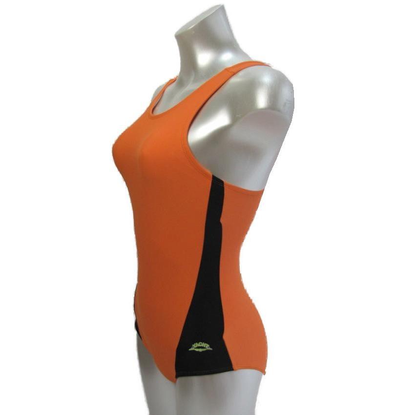 女子（学童用）オレンジ水着 SSW41 (明石被服) オレンジ×黒 サイズ120