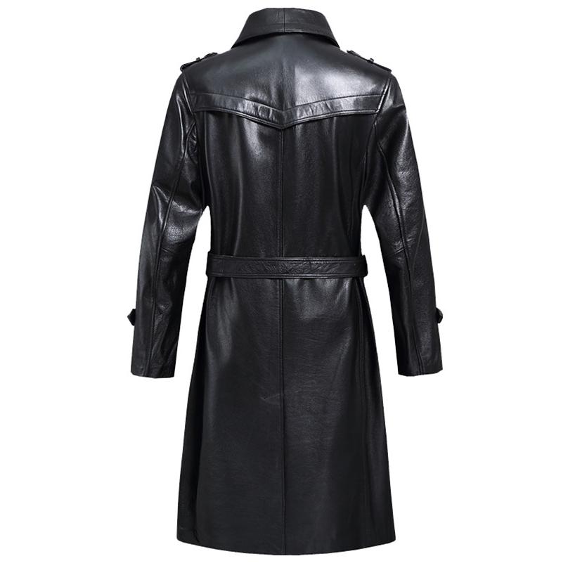 メンズ コート 本革 ラム革 ロングコート トレンチコート レザーコート