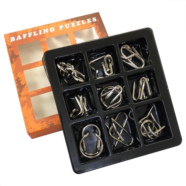 超上級者向け 知恵の輪9点セット レベル5 難易度MAXに挑戦 メタル製 脳