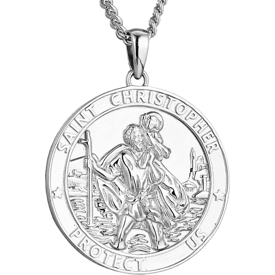 並行輸入品】WIOY 聖クリストファー メダルネックレス 925スターリング