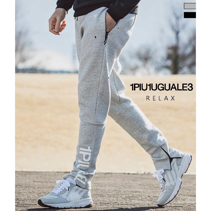1PIU1UGUALE3 RELAX 裾ロゴテックスウェットパンツ パンツ メンズ