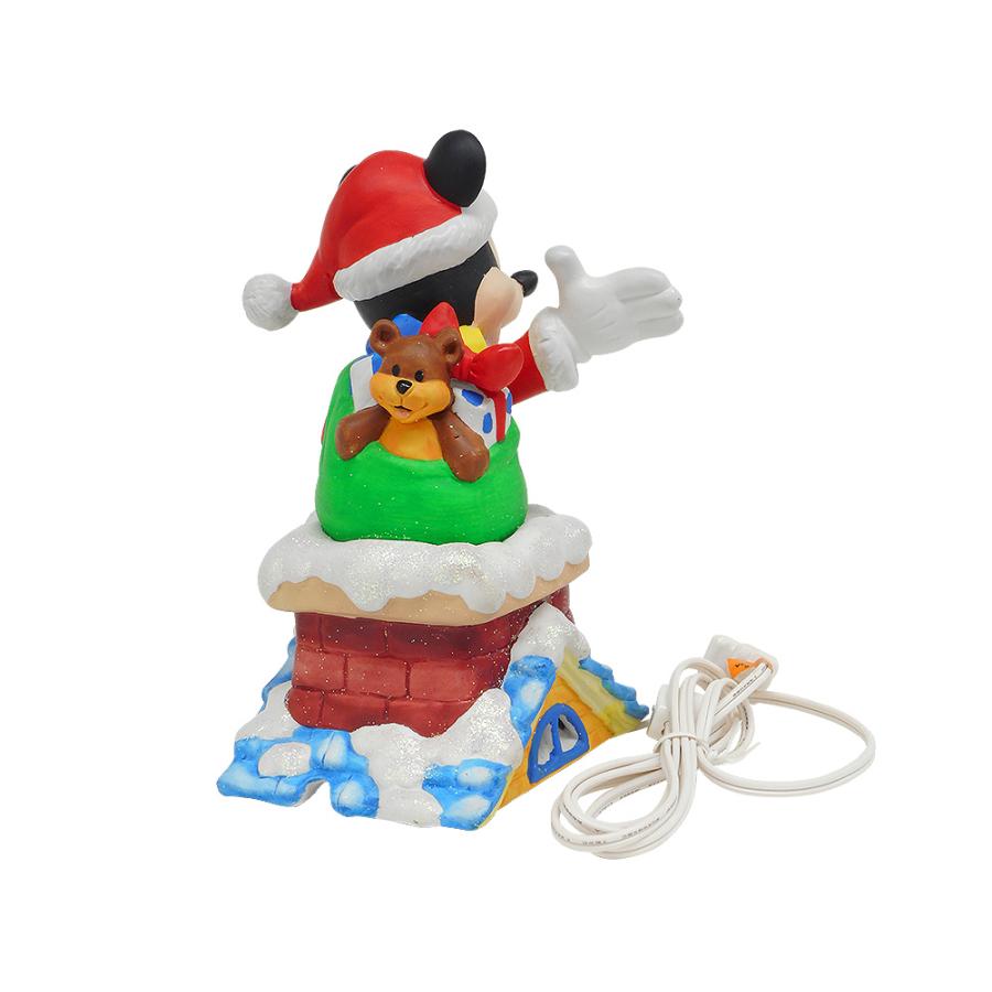 ミッキー サンタ 煙突に入る ライトアップ ビスク フィギュア エネスコ