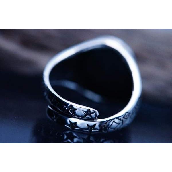 Indian Jewelry ウルフ(狼)透かしデザイン スター(星)&幾何学模様彫り