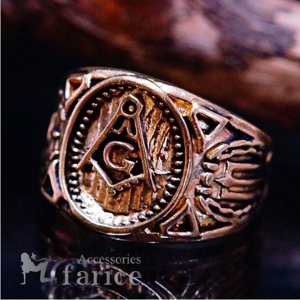 秘密結社 フリーメイソン シンボルマーク イエローゴールド ンズ