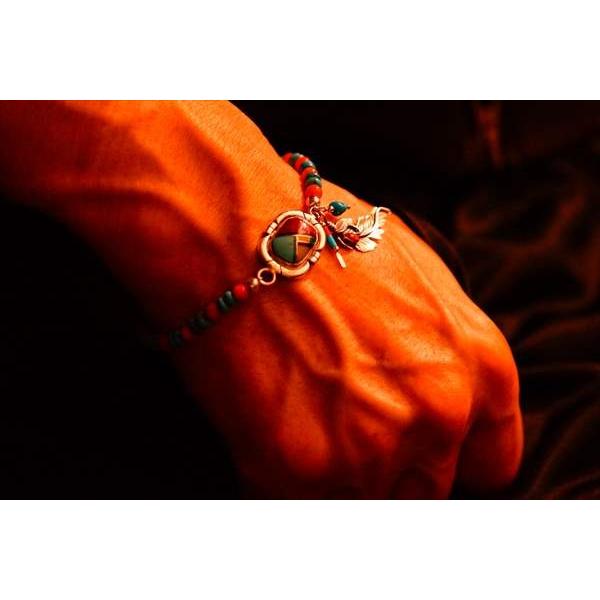 Indian Jewelry インディアンジュエリー フェザー 羽 ズニ族 天然石