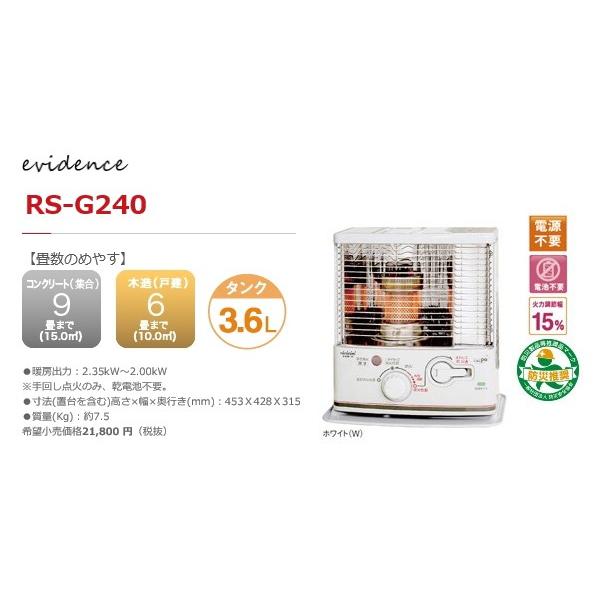 TOYOTOMI（トヨトミ） 石油ストーブ 反射式 RS-G240-W 電池不要 手回し