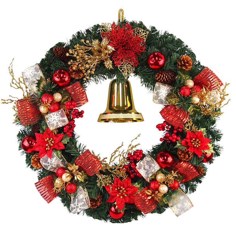 クリスマスリース 60cm レッド 特大 玄関 おしゃれ 北欧 手作り