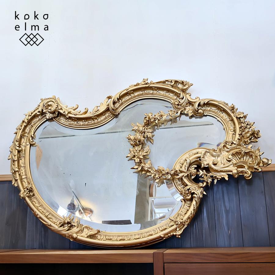 アンティーク調 ウォールミラー 壁掛け鏡 ロココ調 ヨーロピアン