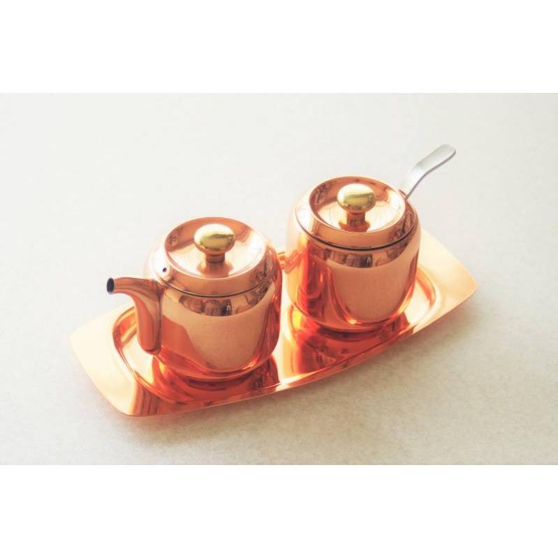 シュガーポット・クリーマーセット 純銅製 VIP 新光金属 銅 真鍮 砂糖