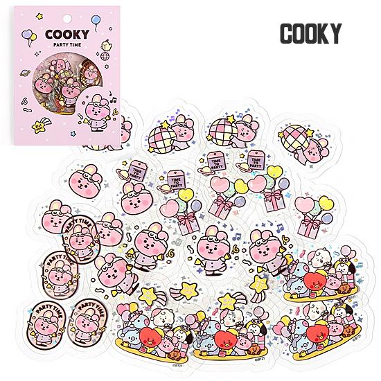 BT21 フレーク ステッカー PARTY 韓国 文具 文房具 シール かわいい