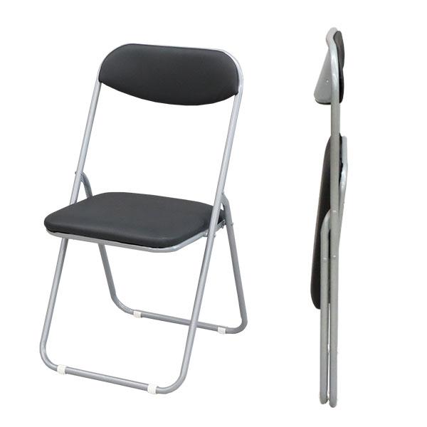 折りたたみ椅子 パイプ椅子 4個セット 会議室 ミーティングチェア 黒