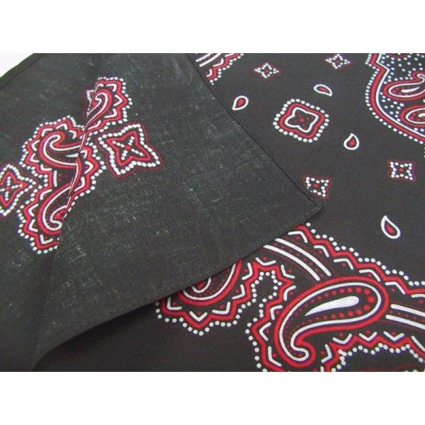 日本製バンダナ ペイズリー柄 黒赤 : 快適Goods - 通販 - Yahoo