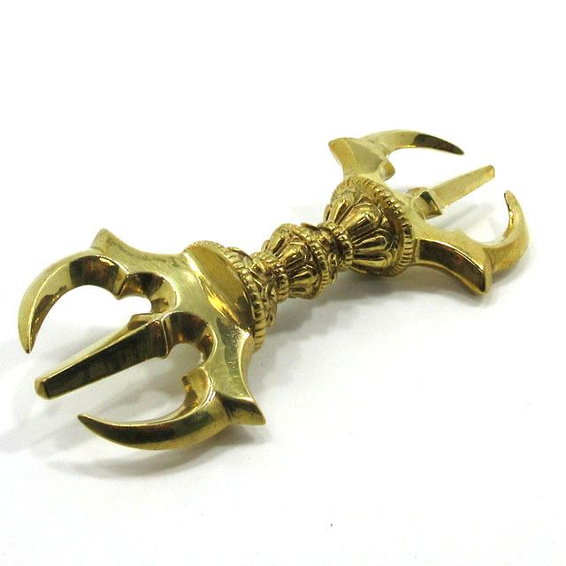 三鈷杵 バジュラ 金剛杵 約12.5cm 密教法具 五鈷杵 ヴァジュラ