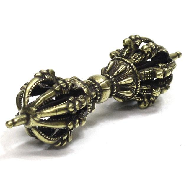 九鈷杵 金剛杵 バジュラ 密教法具 真鍮 長さ約9．2cm ヴァジュラ