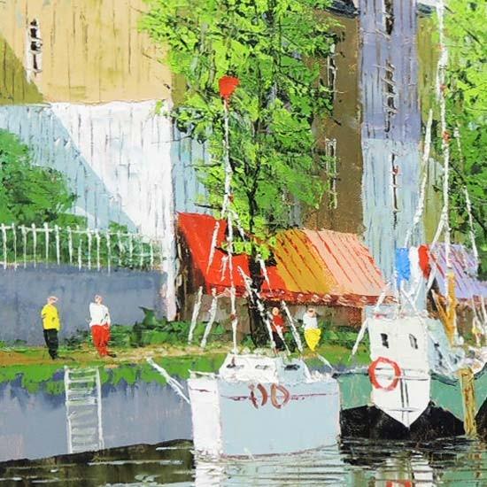 絵画 油絵 オンフルール F20号 （黒沢久） 【肉筆】【油絵】【外国の