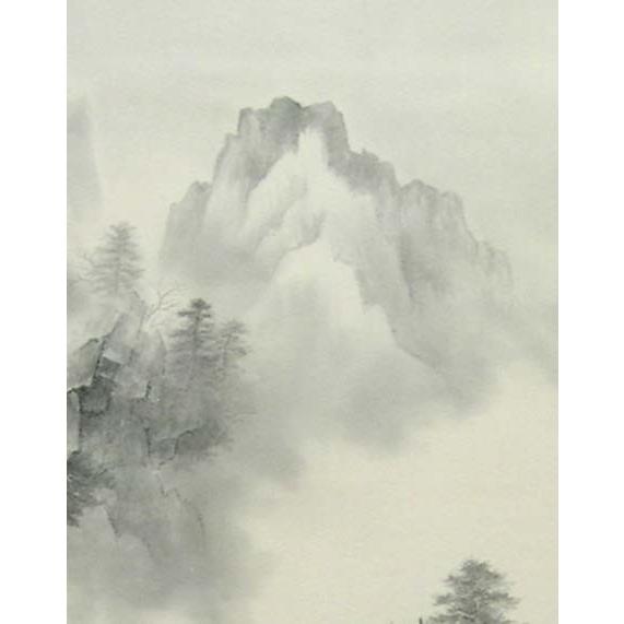 掛け軸 水墨山水 (武藤孤舟) ※即納※ 【掛軸】【一間床・半間床】【山水