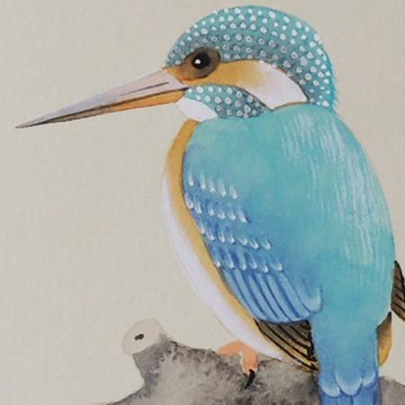 高級色紙「かわせみ」美法（色紙絵） : 掛け軸・絵画の専門店 掛軸堂