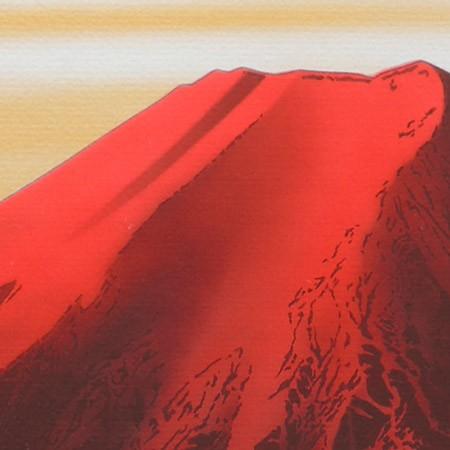高級色紙「赤富士」湧光（色紙絵） : 掛け軸・絵画の専門店 掛軸堂画廊