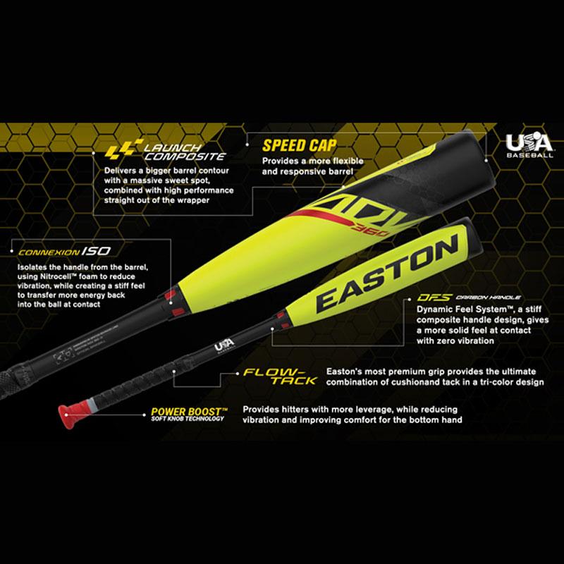 EASTON（イーストン） リトルリーグ用バット ADV360 USAマーク付き