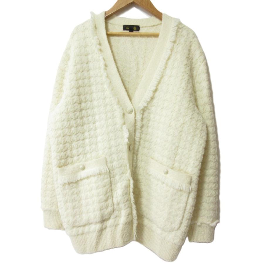 DRAWER（ドゥロワー） 美品 7Gジャガード フリンジ ニット