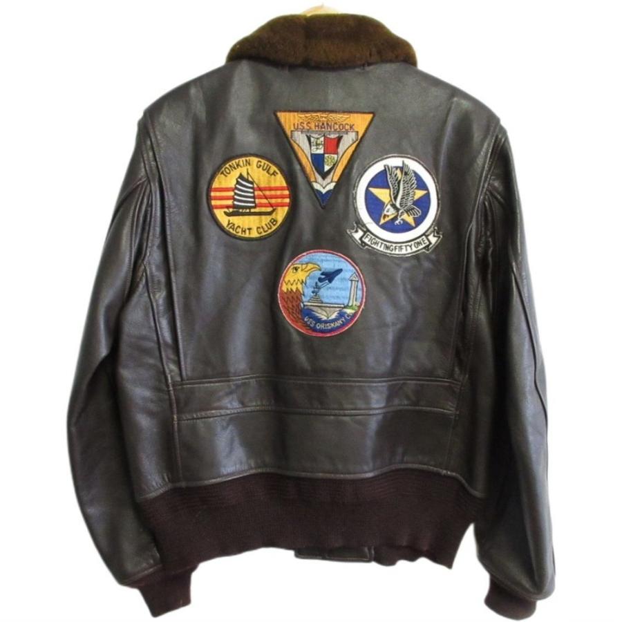 美品 BUZZ RICKSONS バズリクソンズ ゴートレザー×ムートン襟 ワッペン