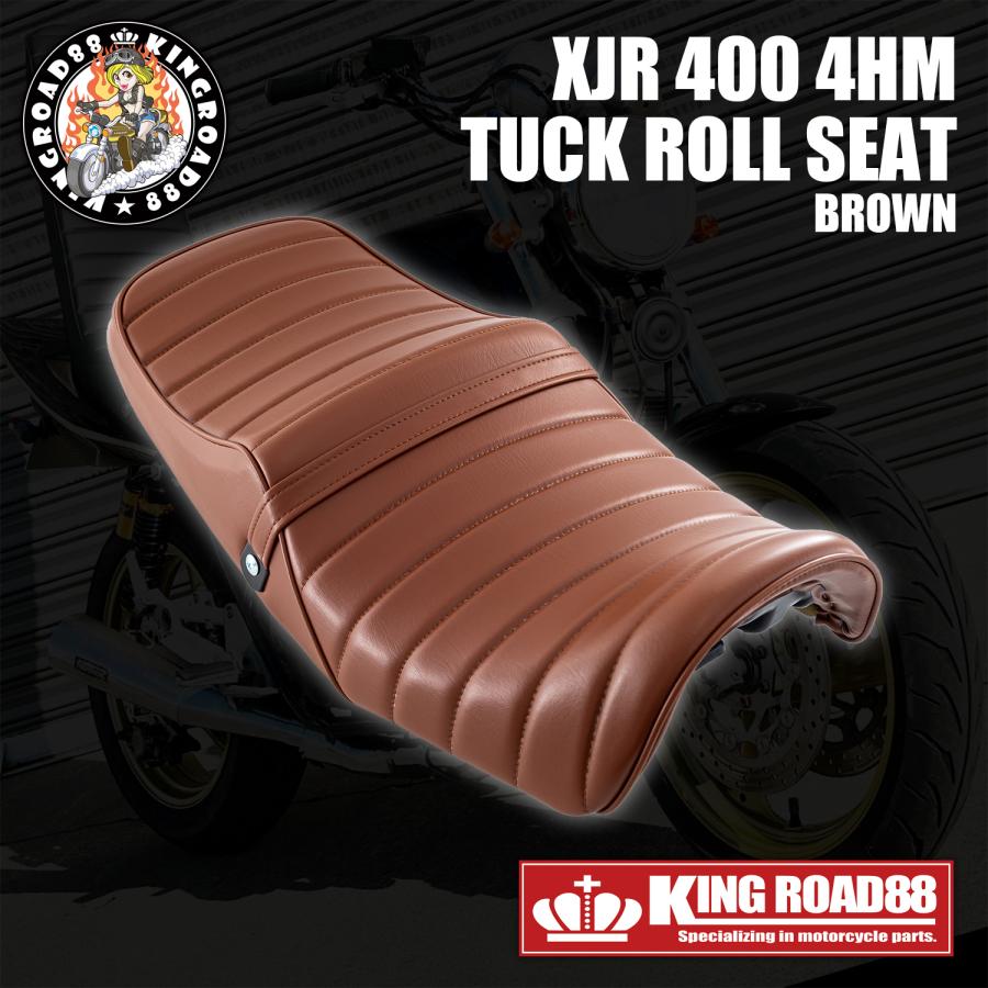 ヤマハ XJR400 前期 4HM KingRoad88 タックロールシート ブラウン