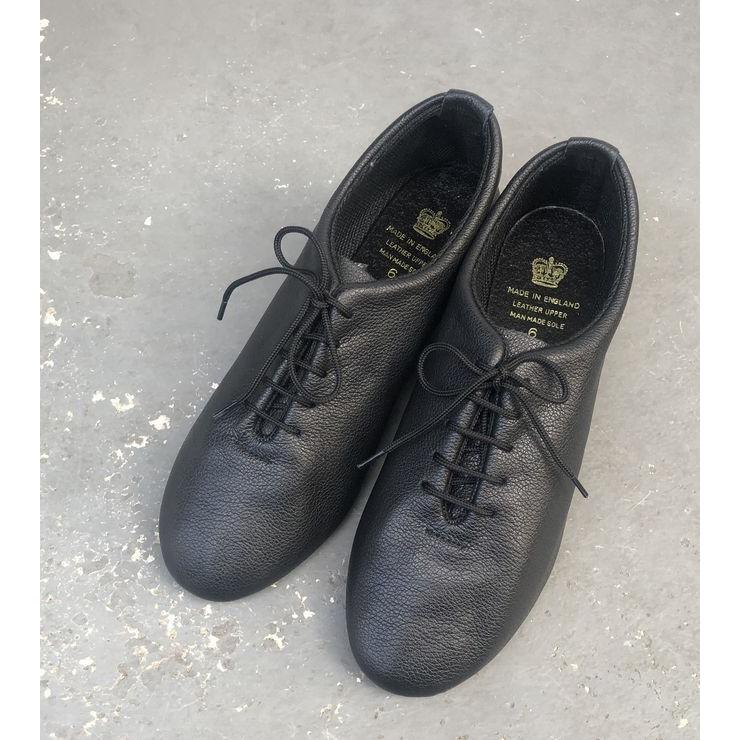 英国製 クラウン ジャズシューズ 皮革シューズ 牛革 ブラック 黒