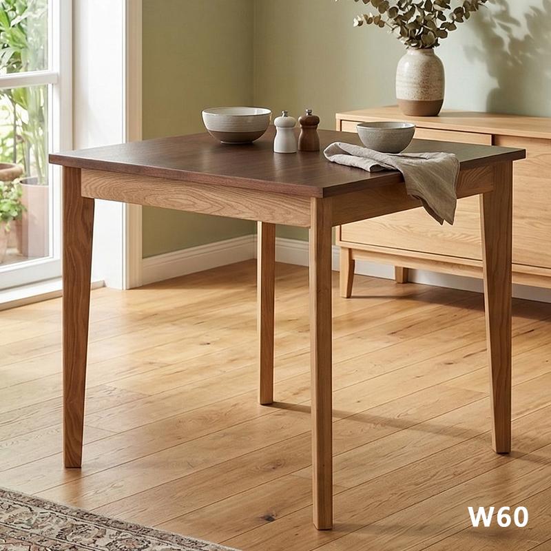 テーブル 幅60cm 2人 正方形 60×60 ウォールナット タモ 木製 ブラウン