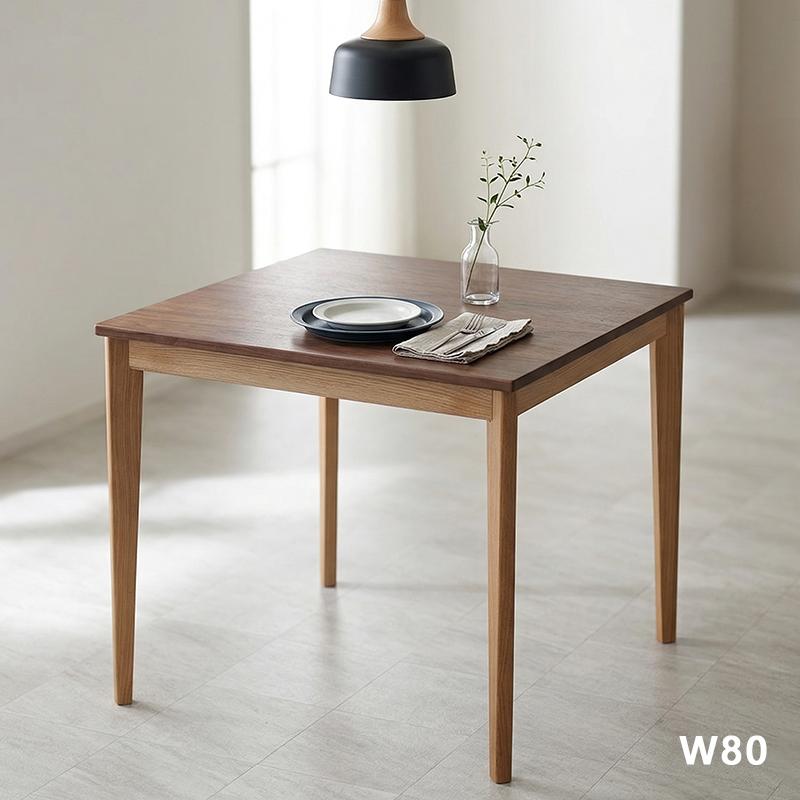 ダイニングテーブル 80幅 正方形 テーブル ウォールナット突板 タモ