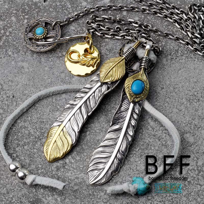 BFF ブランド フェザーネックレス メンズ シルバー925 上金 先金
