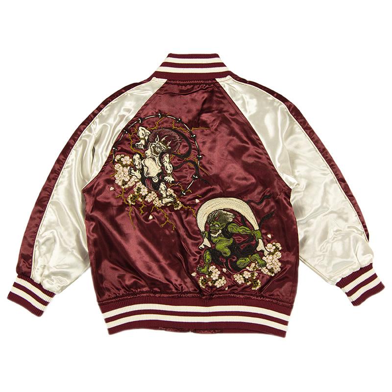 スカジャン 朧 おぼろ 風神雷神 柄 刺繍 KIDS 和柄スカジャン 993881