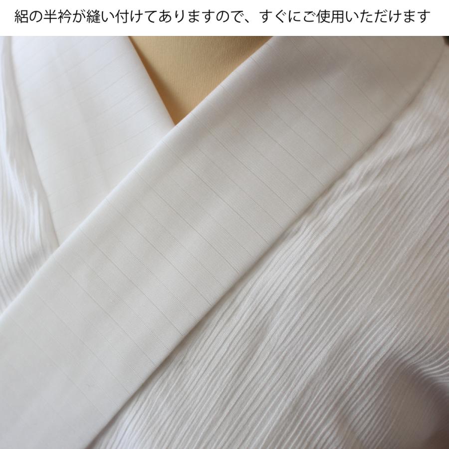 半襦袢 レディース 単衣 夏用 綿麻 日本製 裄調整可能 半衿付き 涼しい